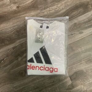 Balenciaga White Tee with Black Logo